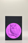 Owl Card Box - Black Plain box with Purple background and Purple medallion