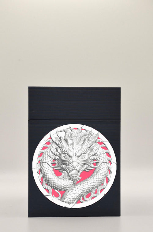 Dragon Card Box - Black Plain box with Red background and White medallion