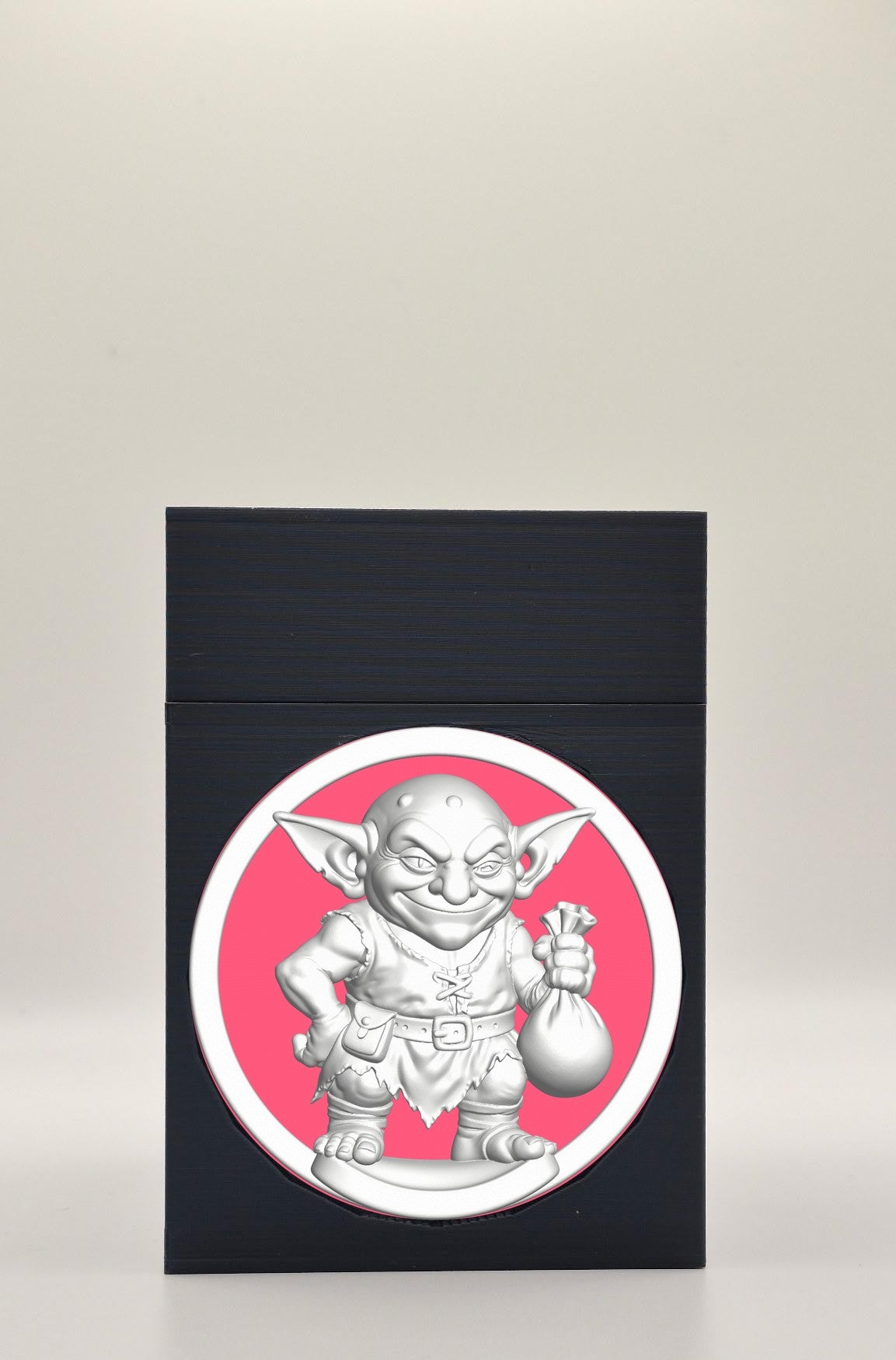 Greedy Goblin Card Box - Black Plain box with Red background and White medallion