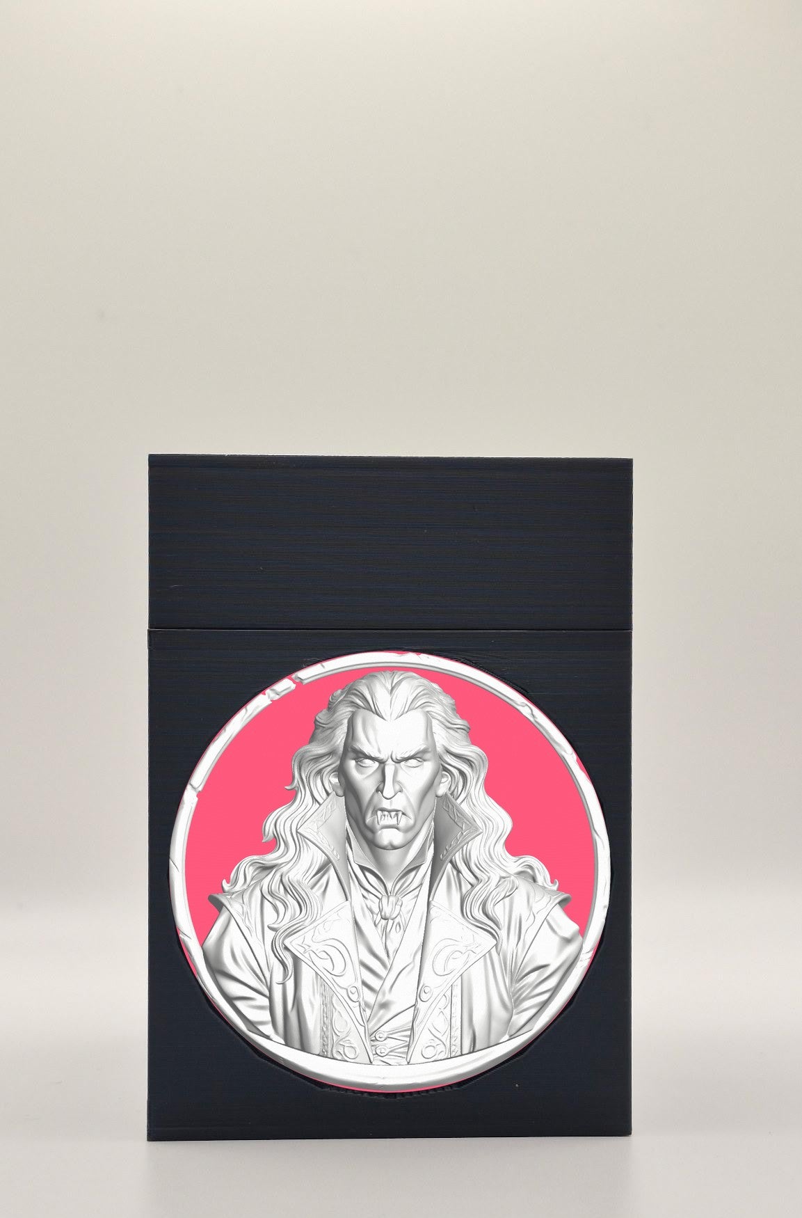 Gothic Vampire Card Box - Black Plain box with Red background and White medallion