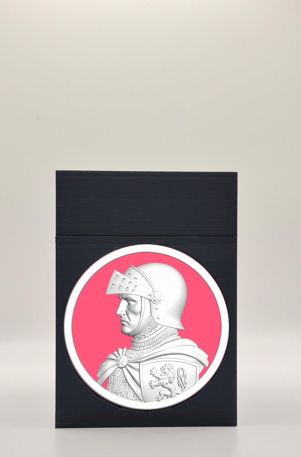 Knight Card Box - Black Plain box with Red background and White medallion