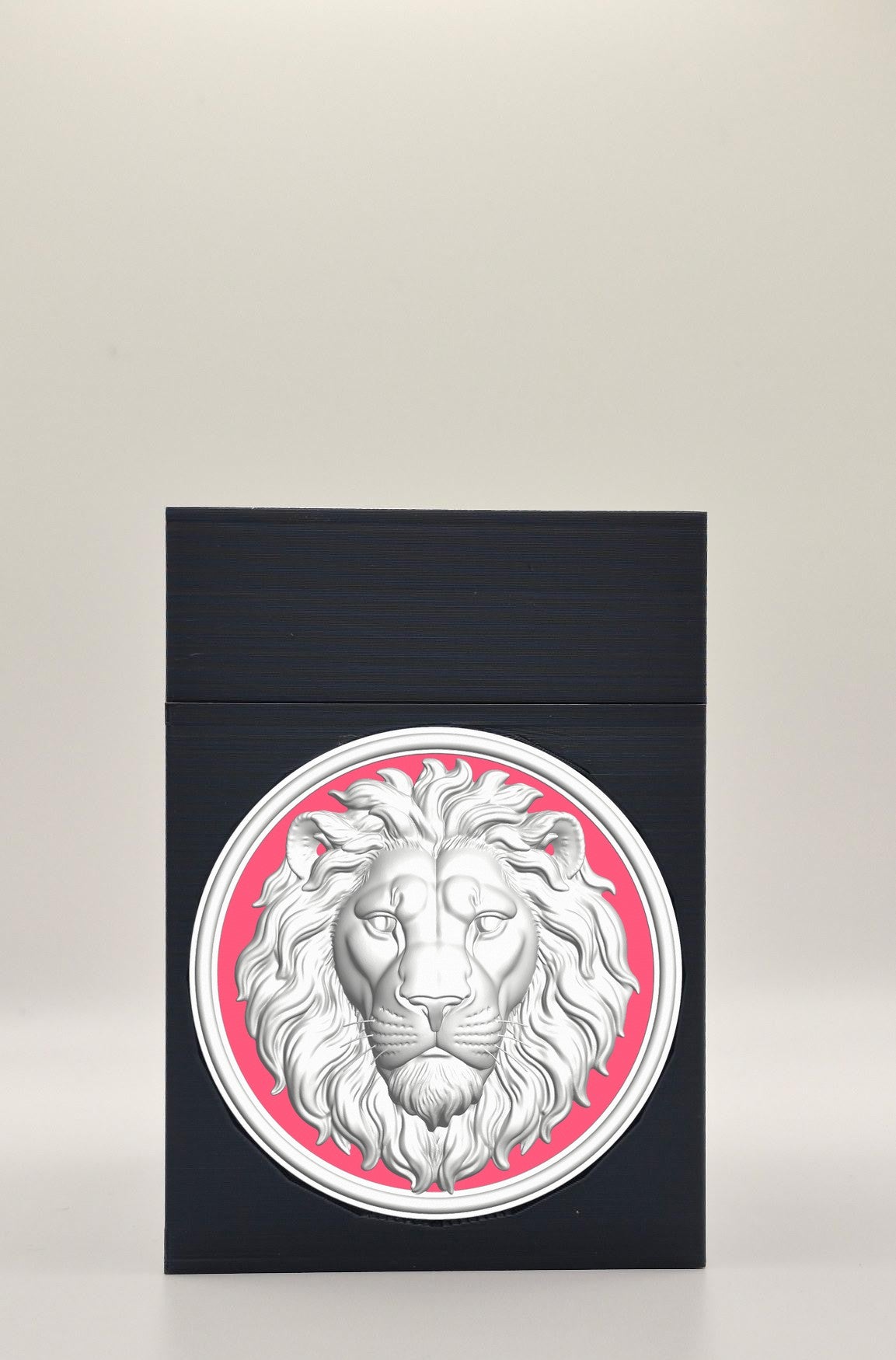 Lion Card Box - Black Plain box with Red background and White medallion