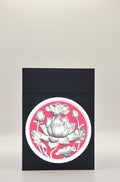 Lotus Card Box - Black Plain box with Red background and White medallion