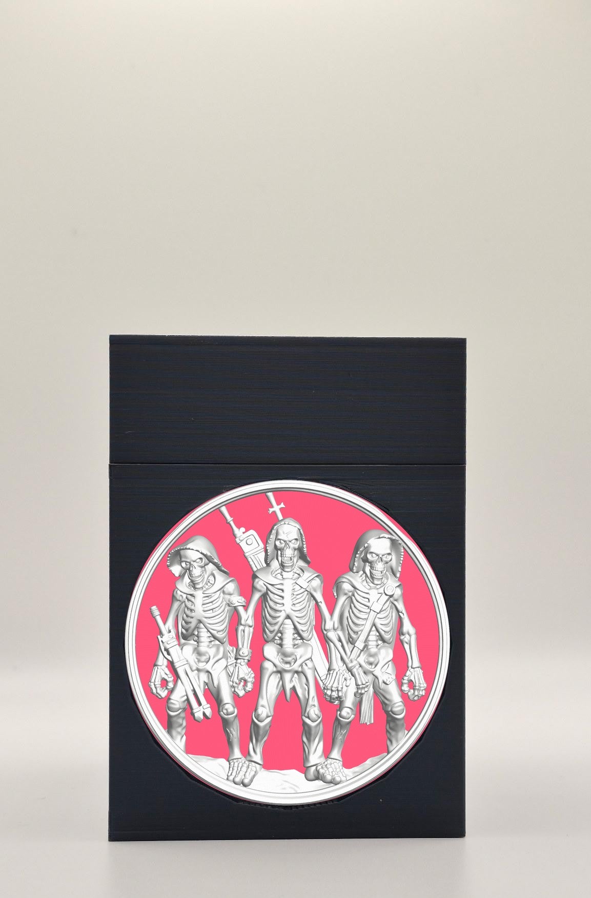Skeleton Army Card Box - Black Plain box with Red background and White medallion