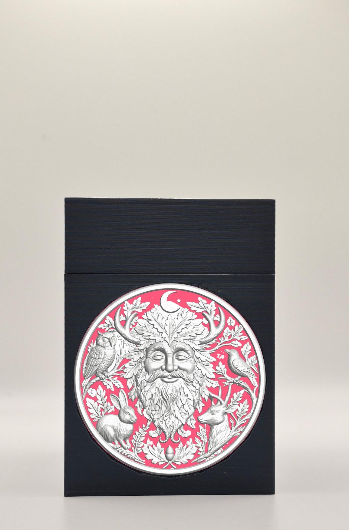 Tree Spirit Card Box - Black Plain box with Red background and White medallion