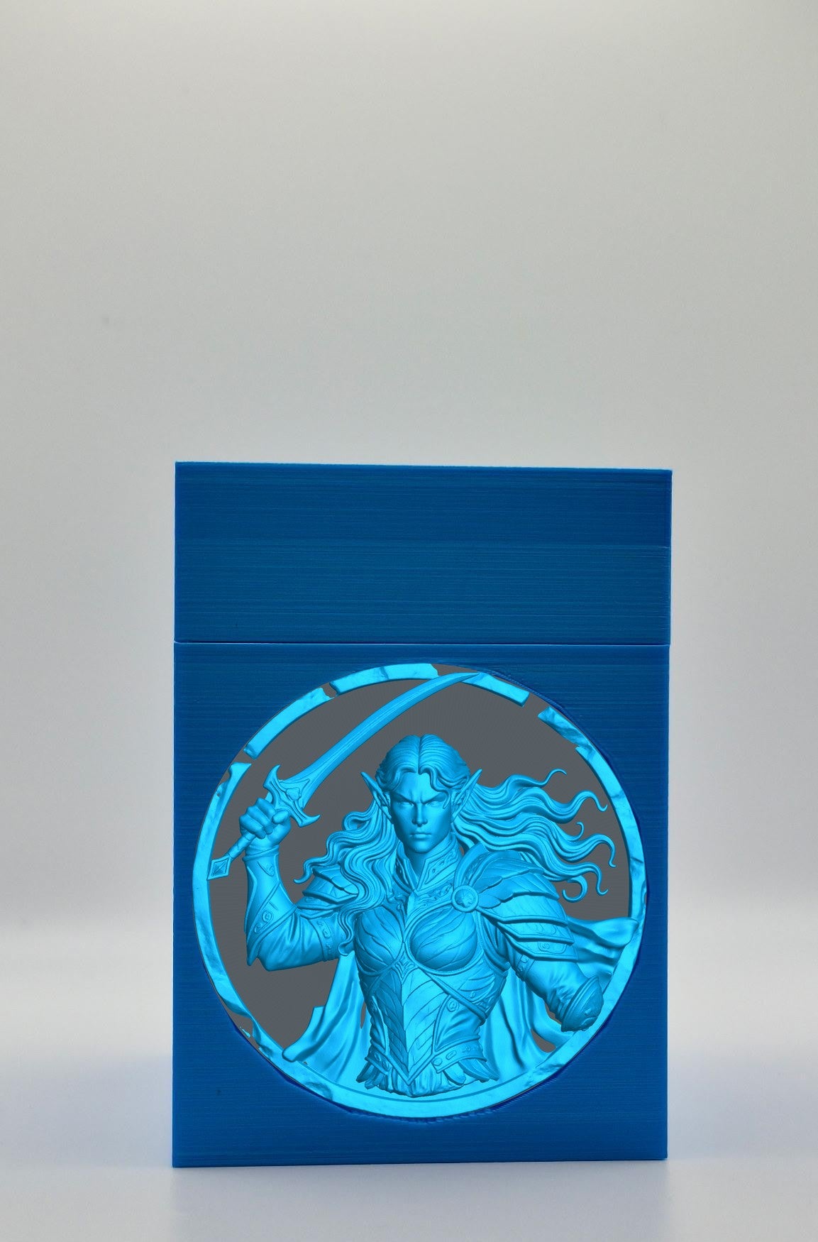 Elvish Warrior Card Box — Blue