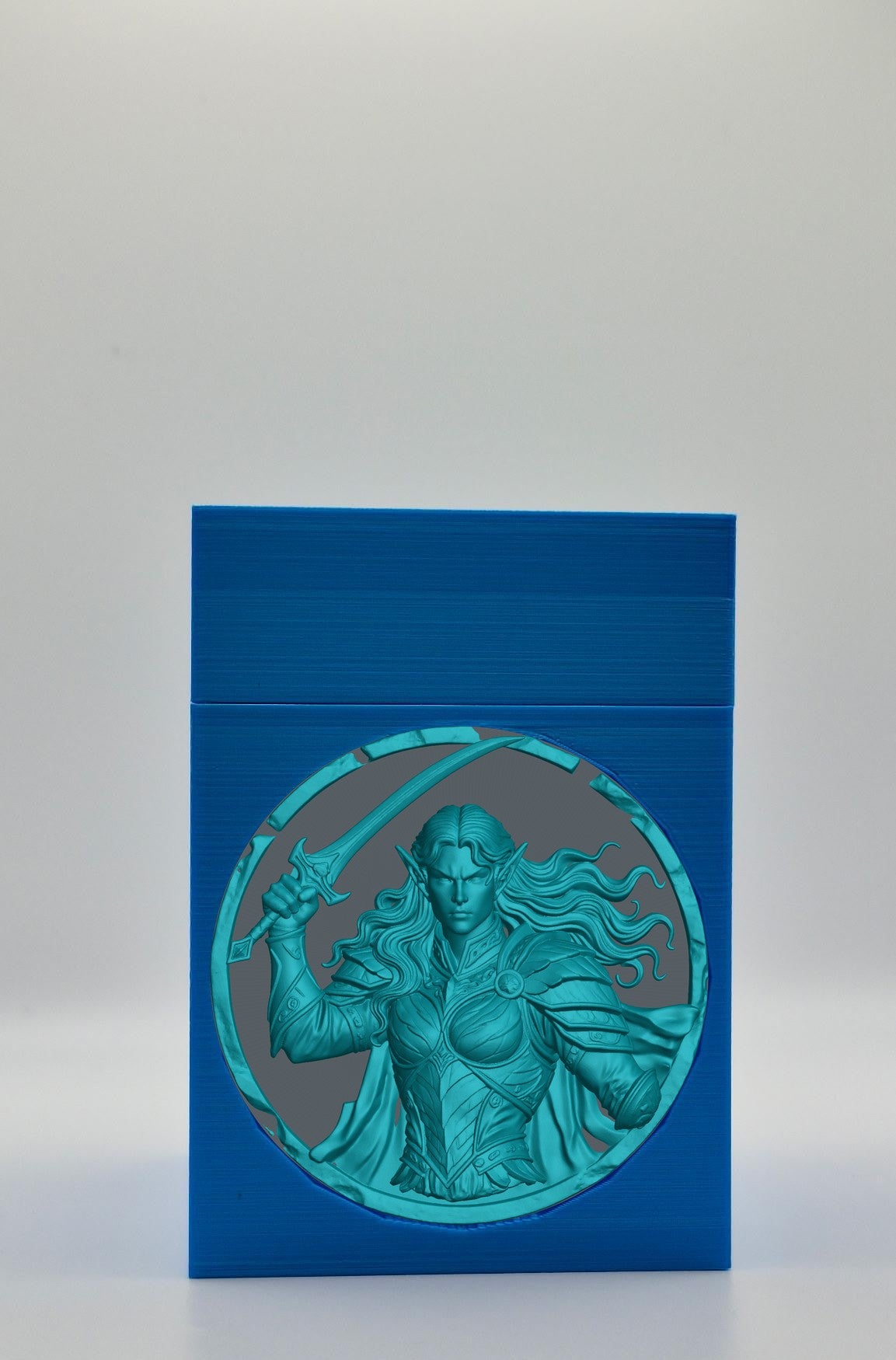 Elvish Warrior Card Box — Blue