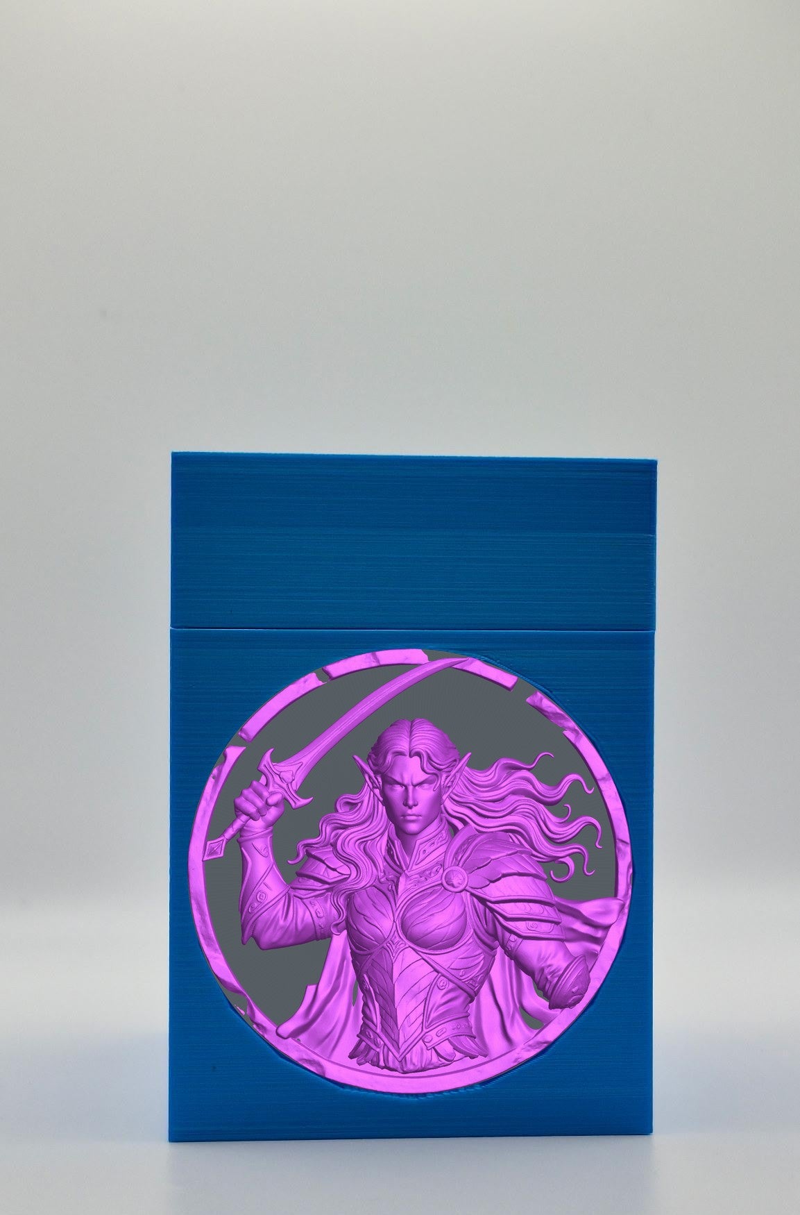 Elvish Warrior Card Box — Blue