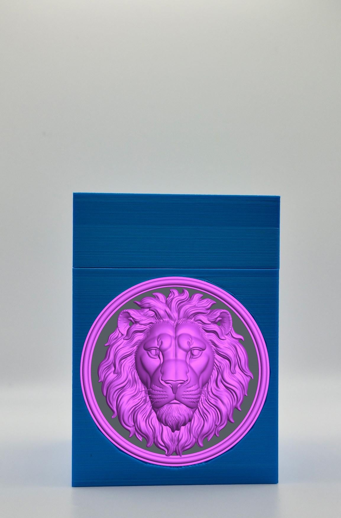 Lion Card Box — Blue