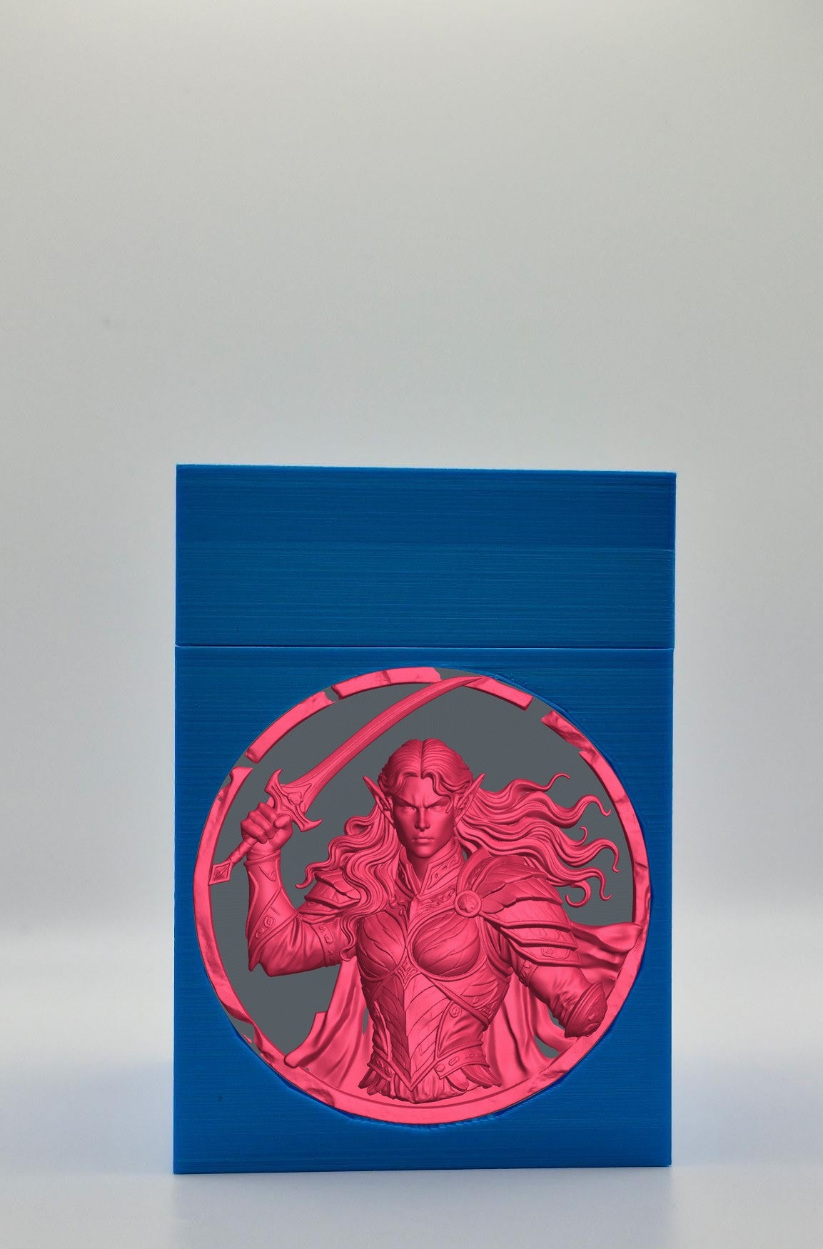 Elvish Warrior Card Box — Blue