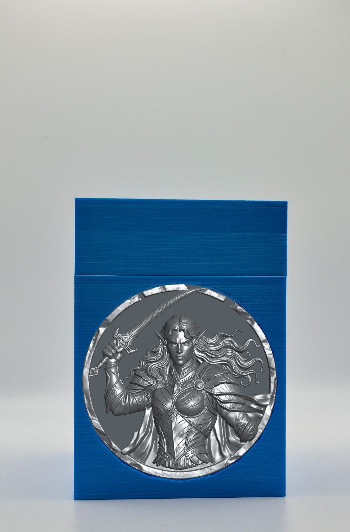 Elvish Warrior Card Box — Blue