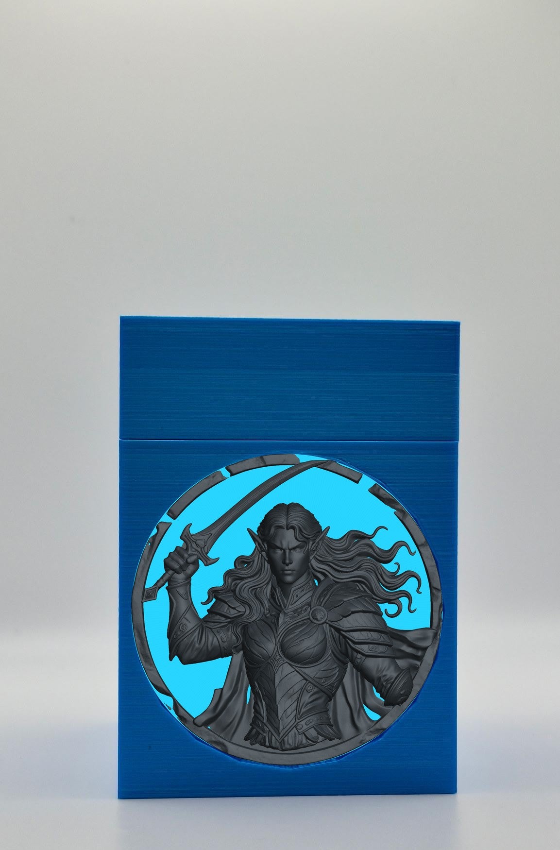 Elvish Warrior Card Box — Blue