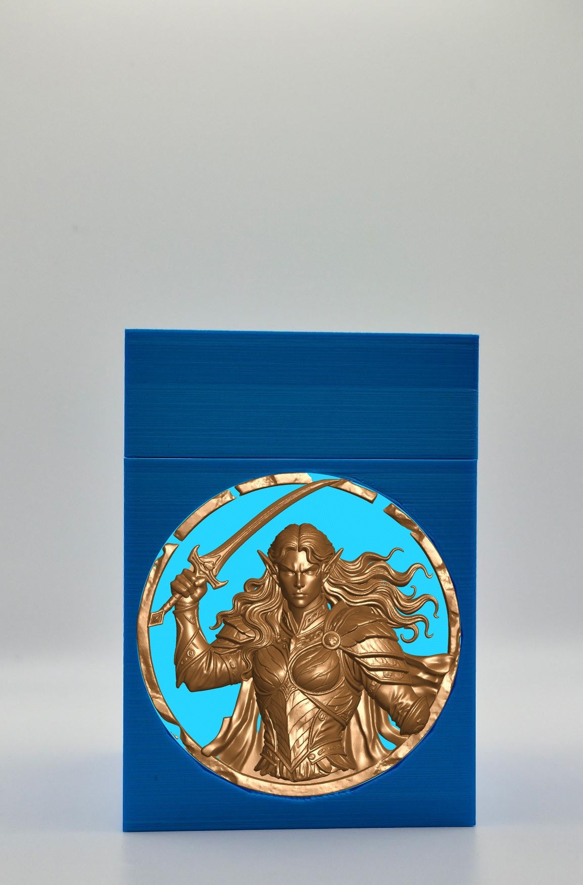 Elvish Warrior Card Box — Blue