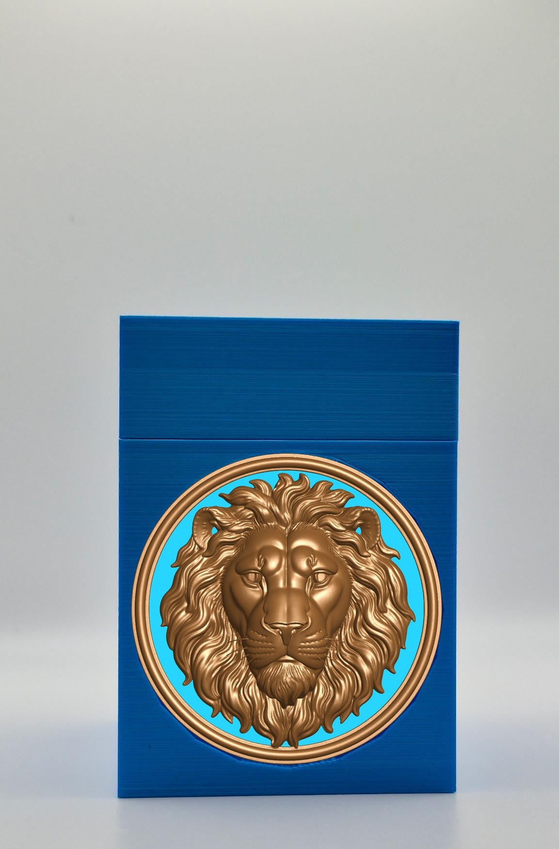 Lion Card Box — Blue