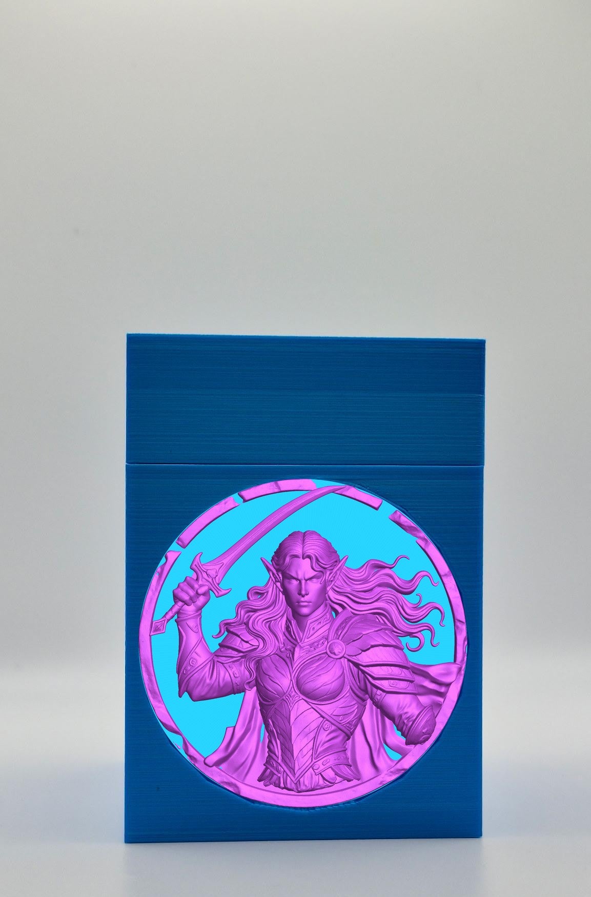 Elvish Warrior Card Box — Blue