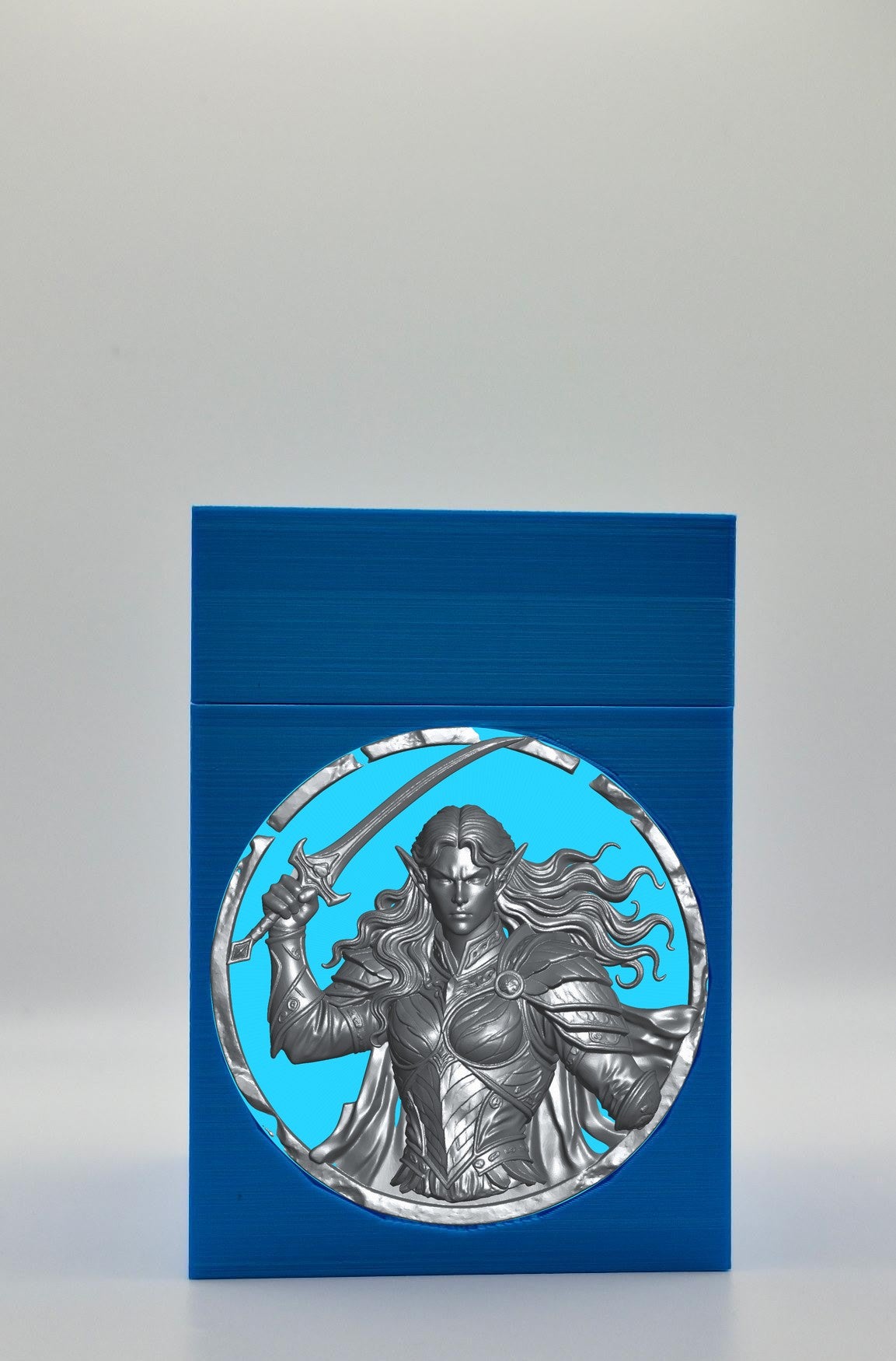 Elvish Warrior Card Box — Blue