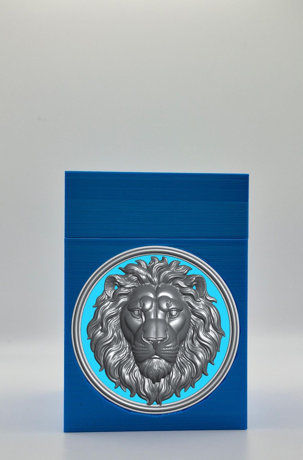 Lion Card Box — Blue