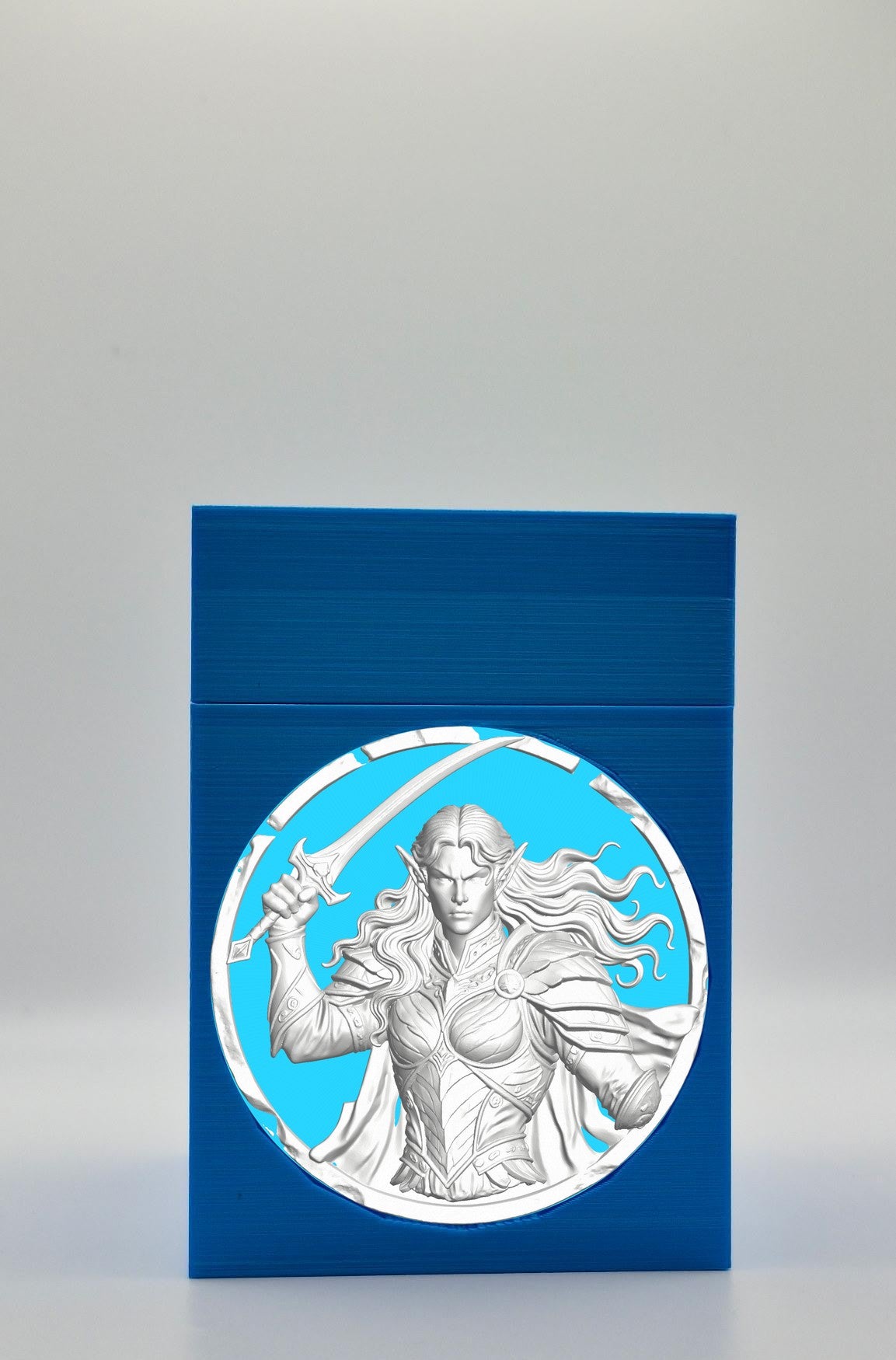 Elvish Warrior Card Box — Blue