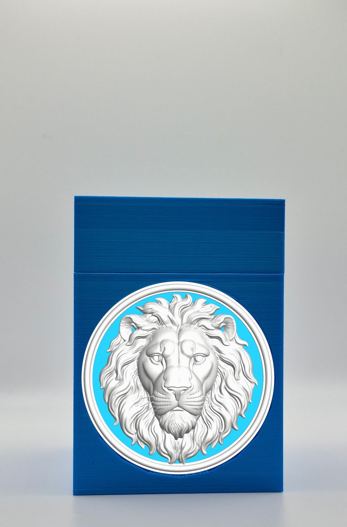 Lion Card Box — Blue