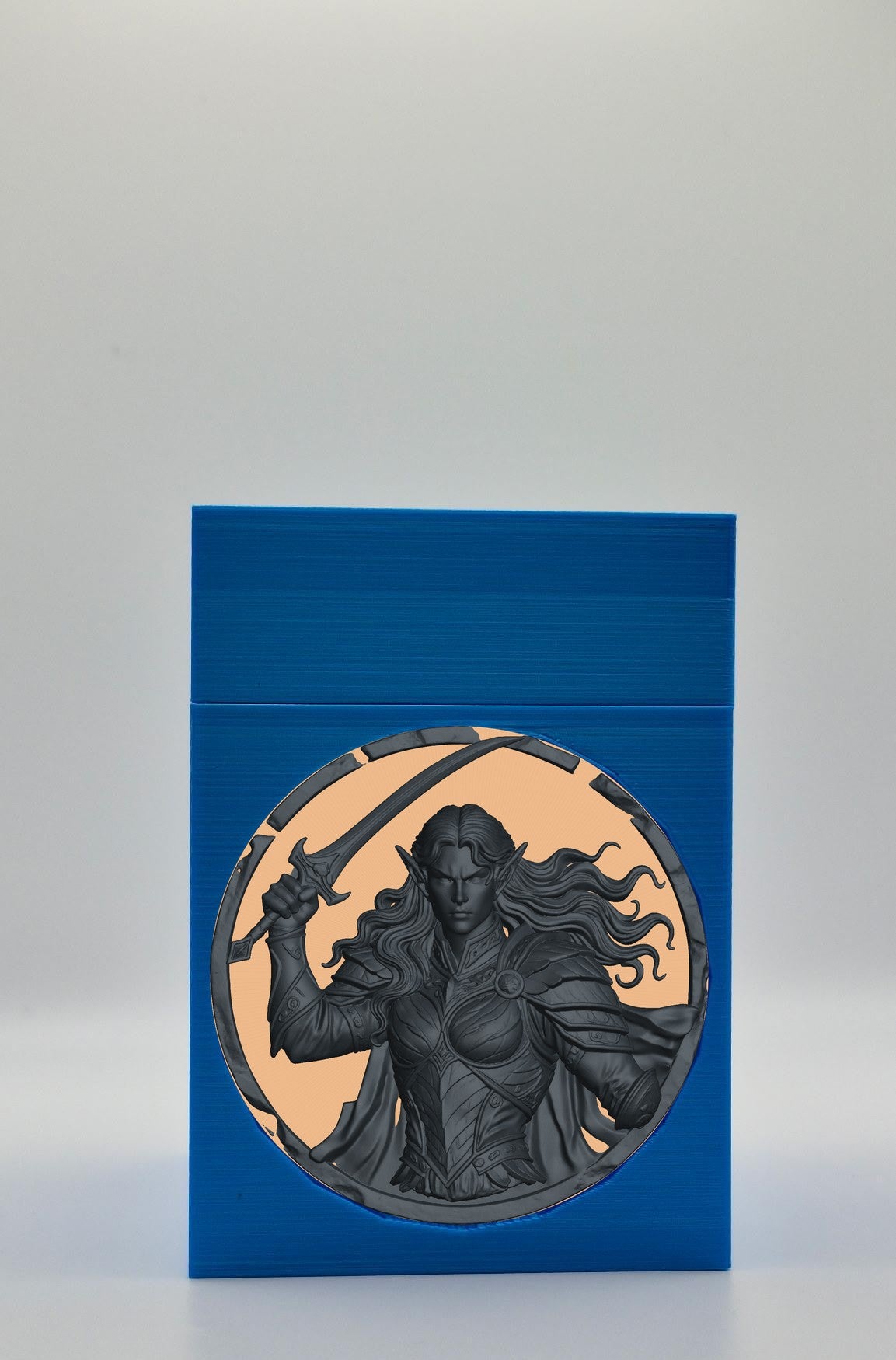 Elvish Warrior Card Box — Blue