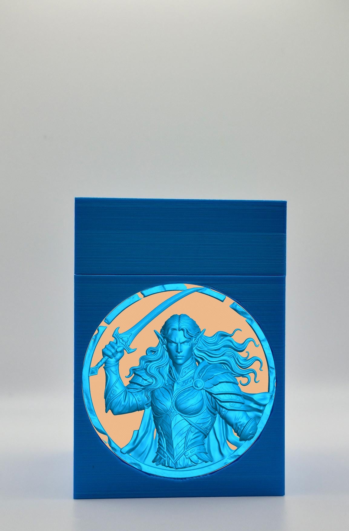 Elvish Warrior Card Box — Blue