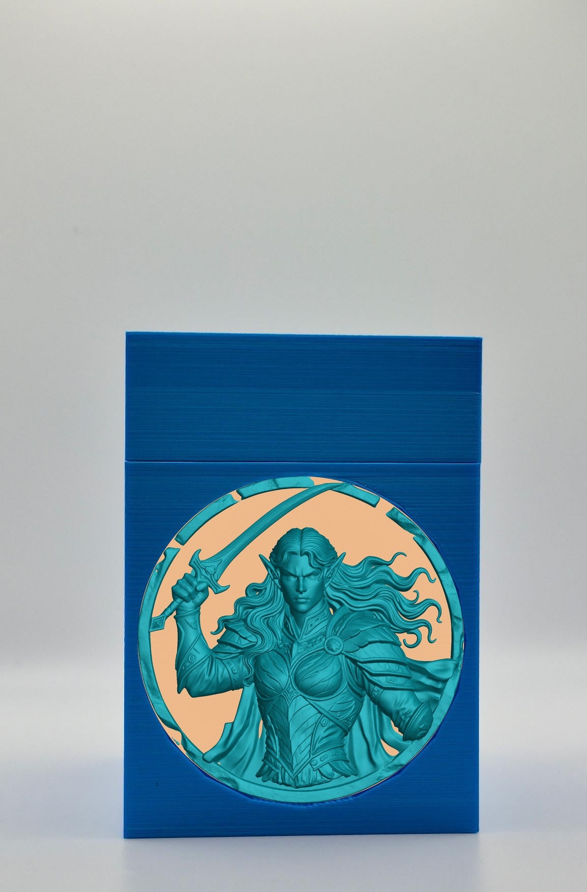 Elvish Warrior Card Box — Blue