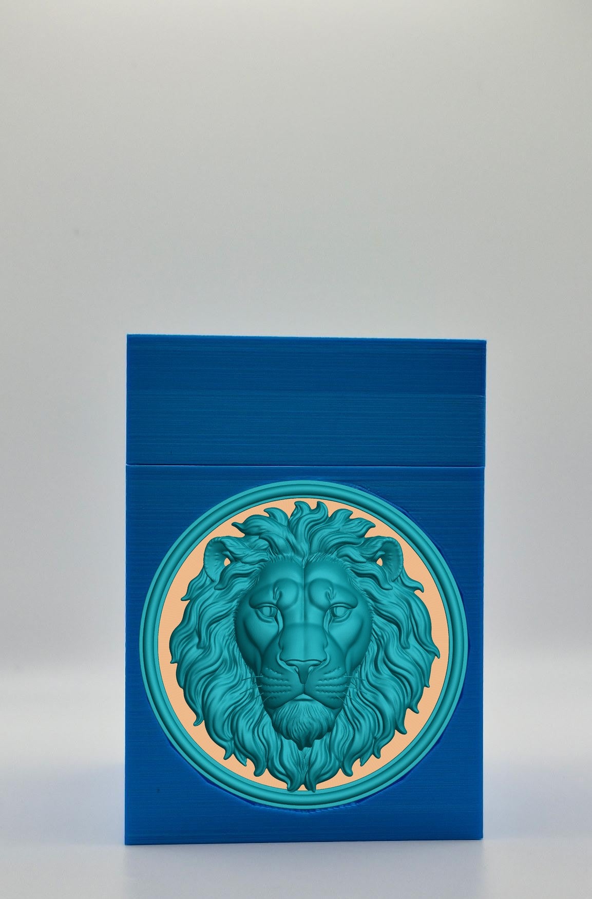 Lion Card Box — Blue