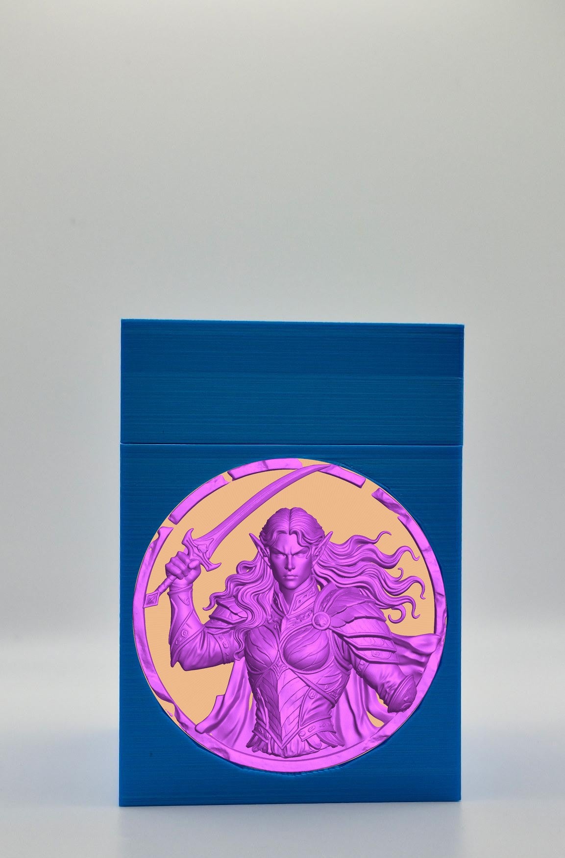 Elvish Warrior Card Box — Blue