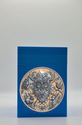Tree Spirit Card Box - Blue Plain box with Gold background and Silver medallion