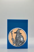 Wizard Card Box - Blue Plain box with Gold background and Silver medallion