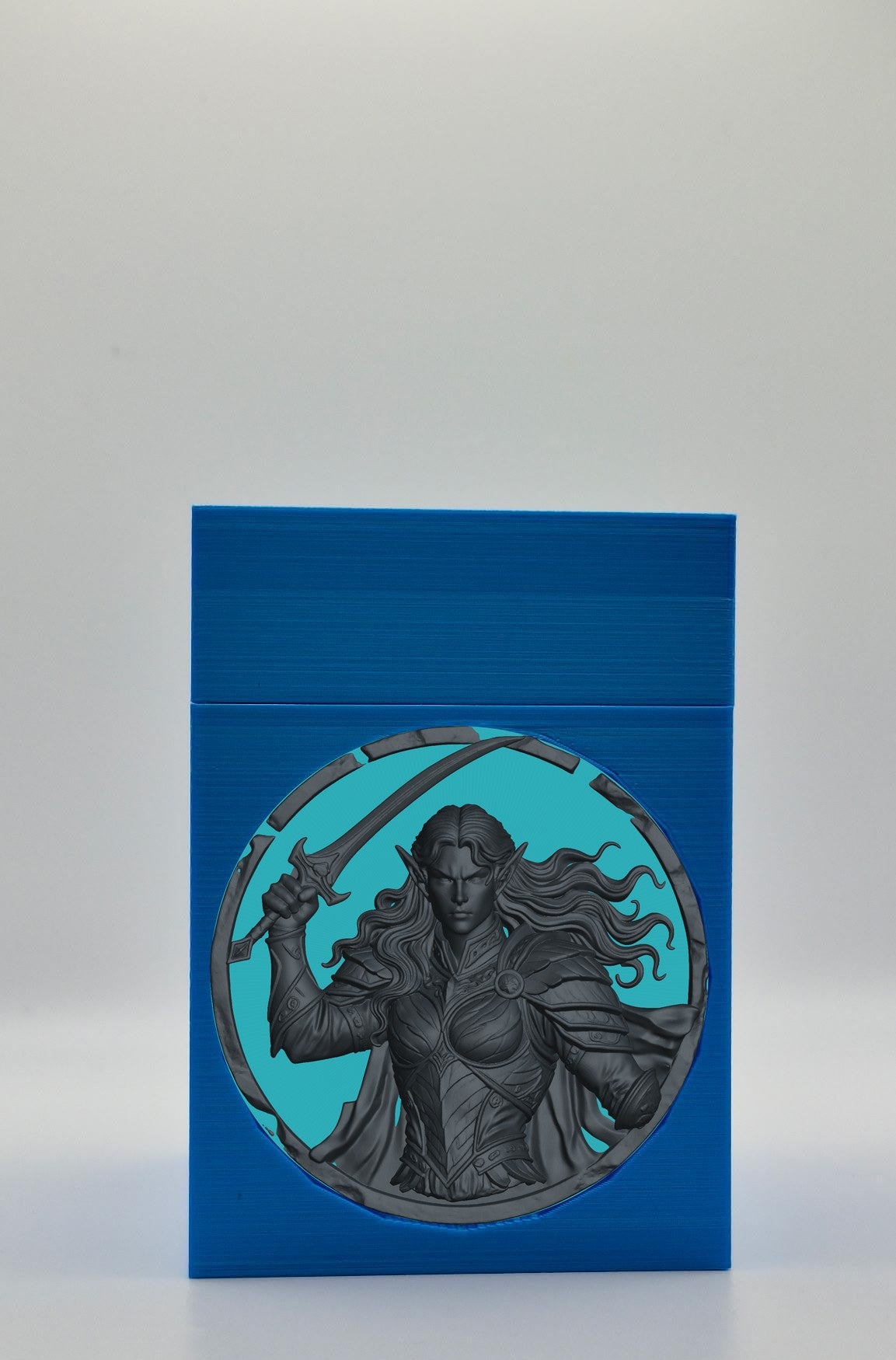 Elvish Warrior Card Box — Blue