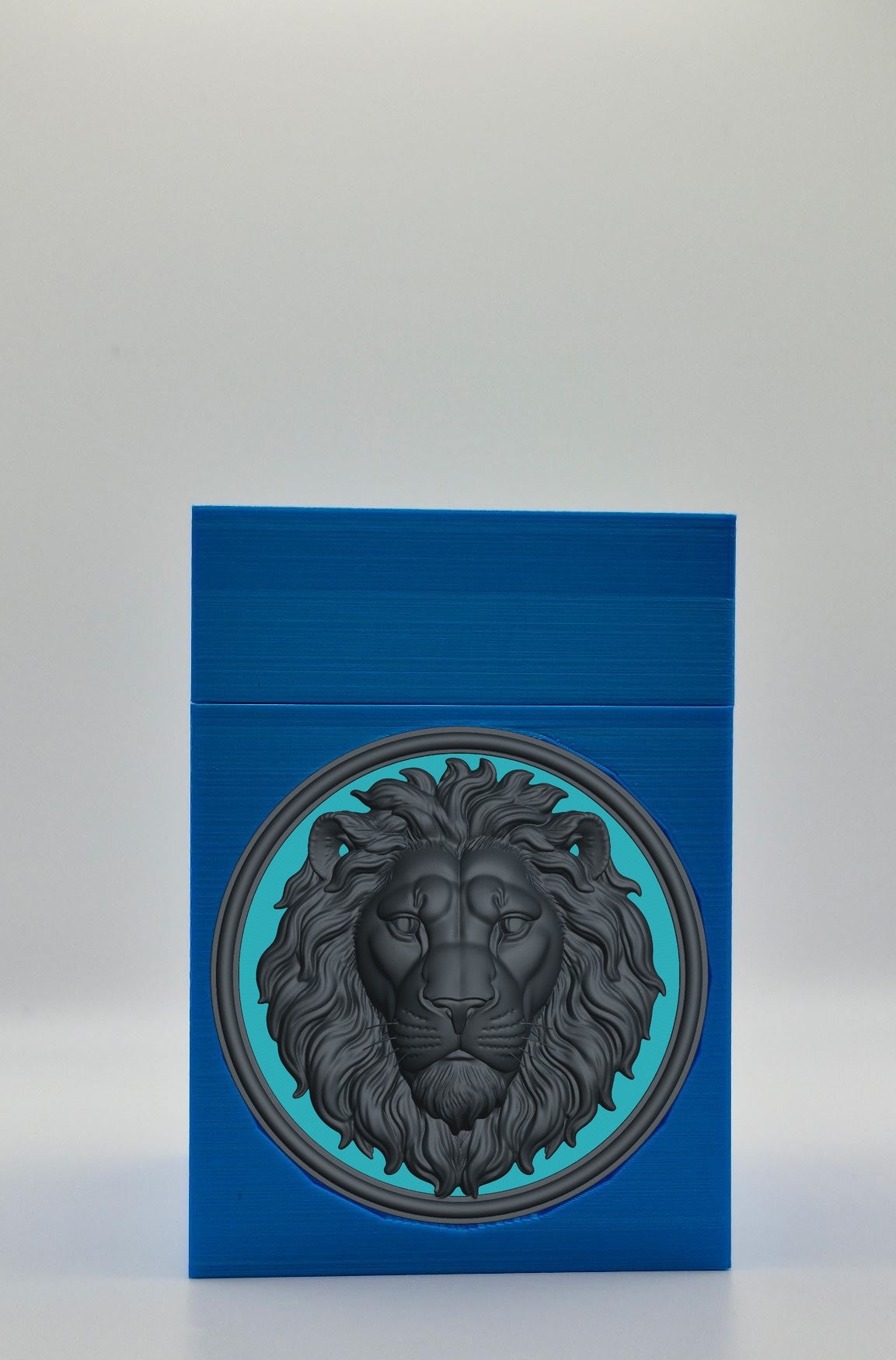 Lion Card Box — Blue