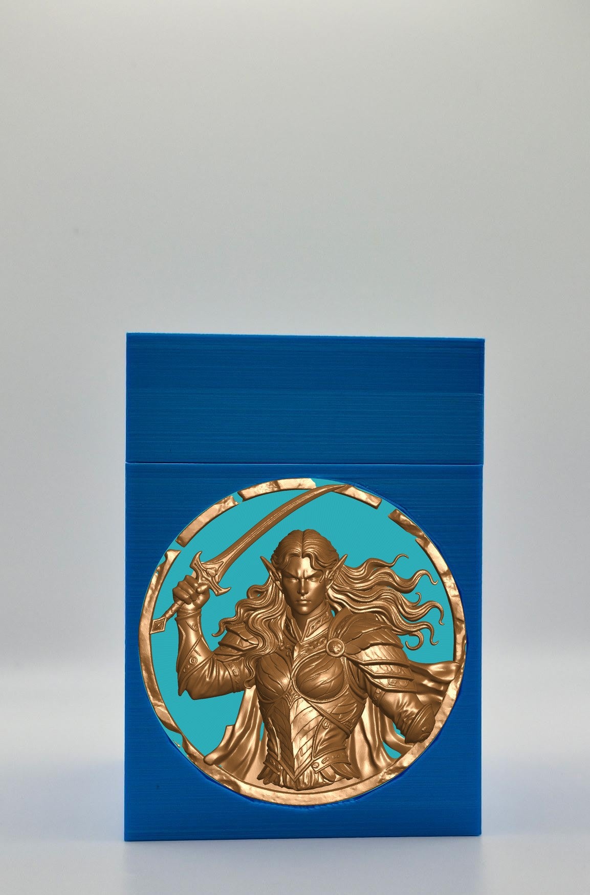 Elvish Warrior Card Box — Blue