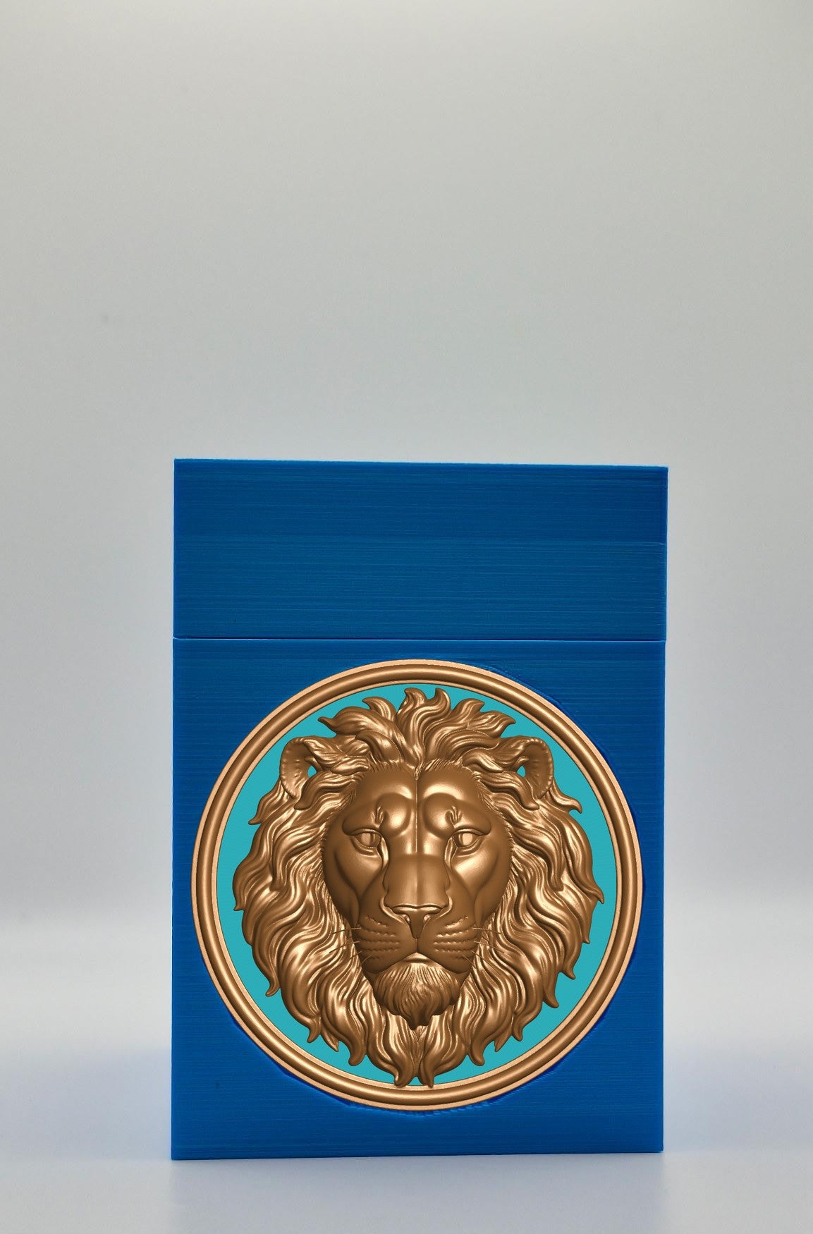 Lion Card Box — Blue