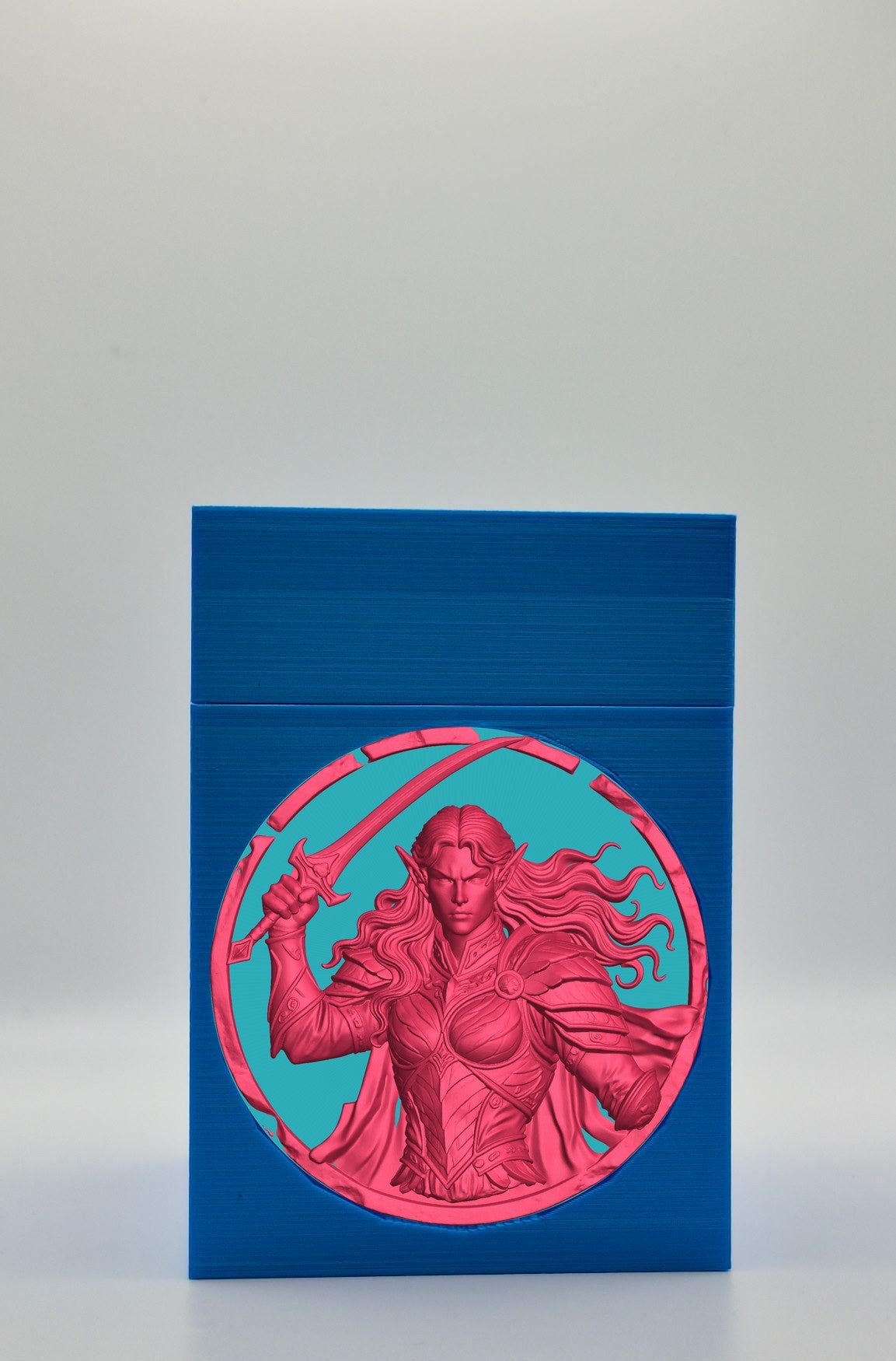 Elvish Warrior Card Box — Blue