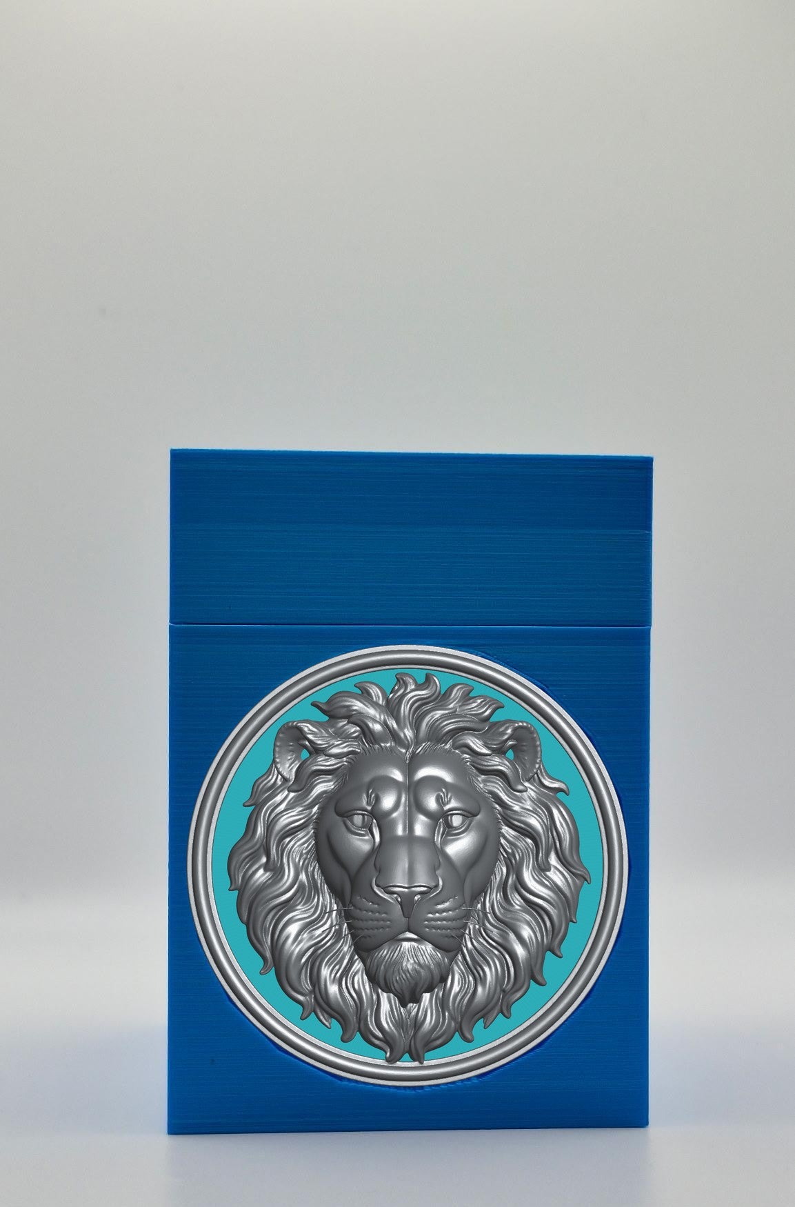 Lion Card Box — Blue
