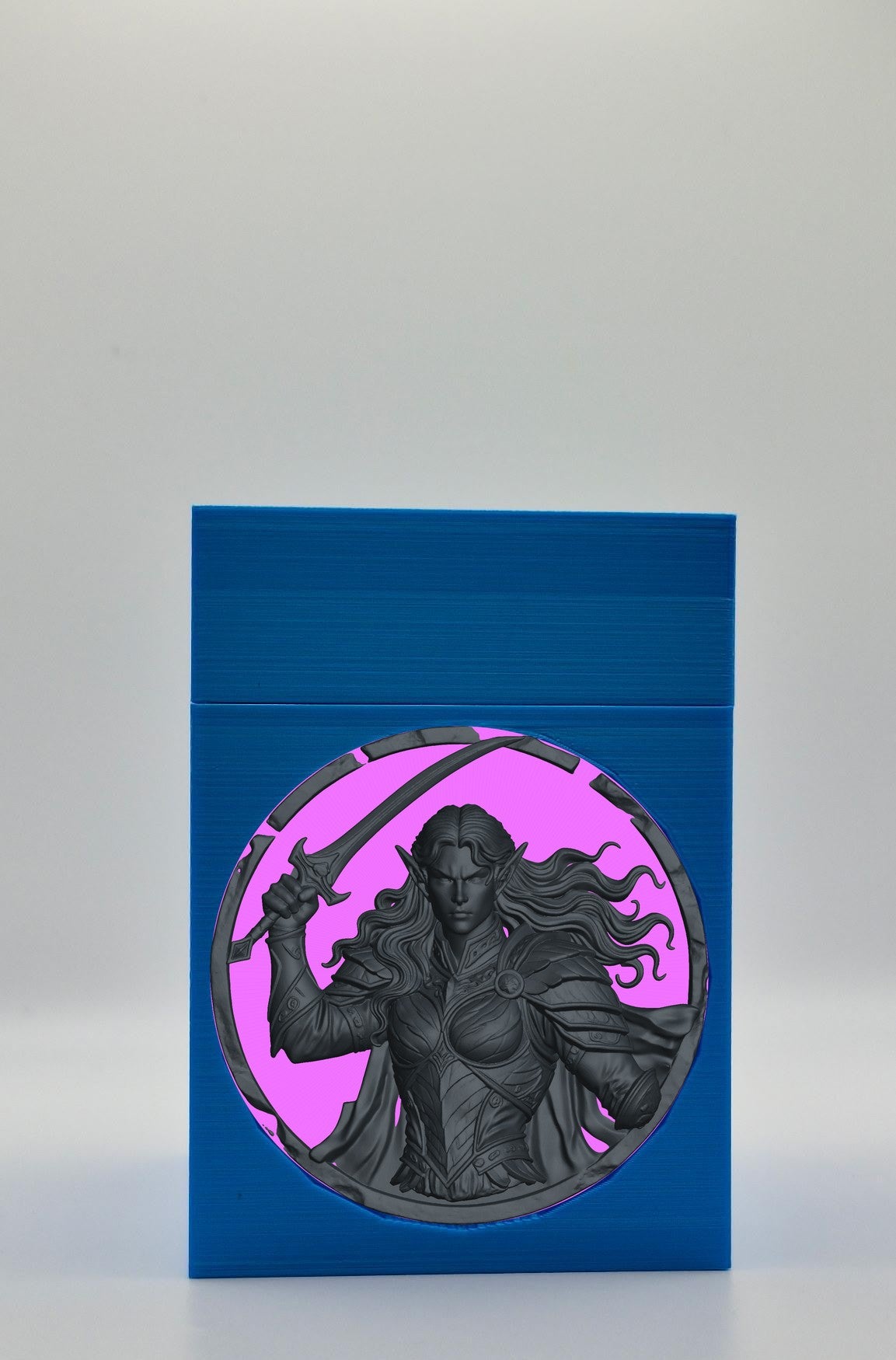 Elvish Warrior Card Box — Blue