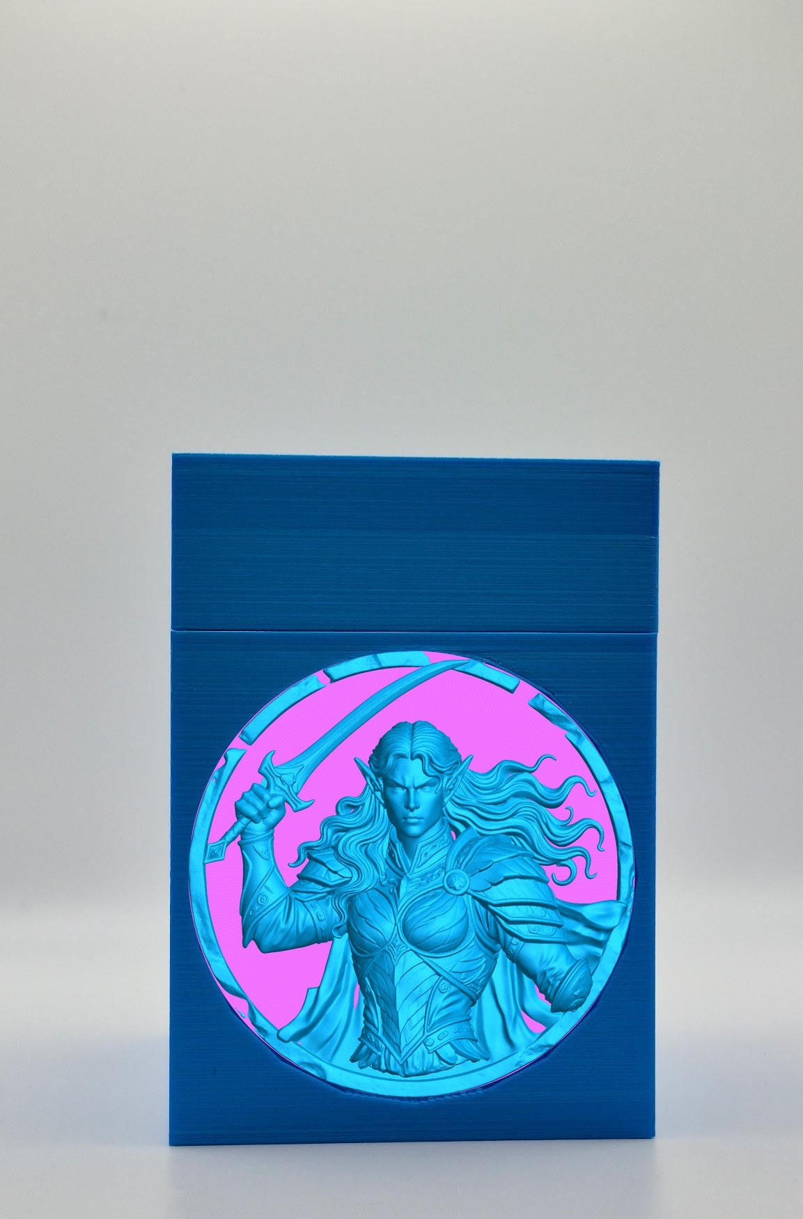 Elvish Warrior Card Box — Blue