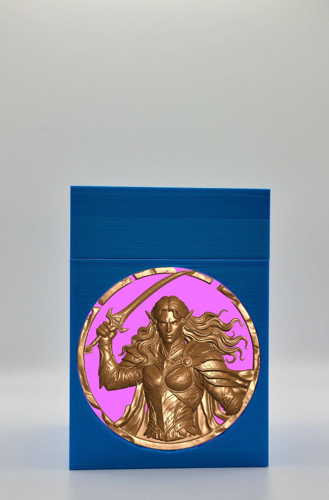 Elvish Warrior Card Box — Blue