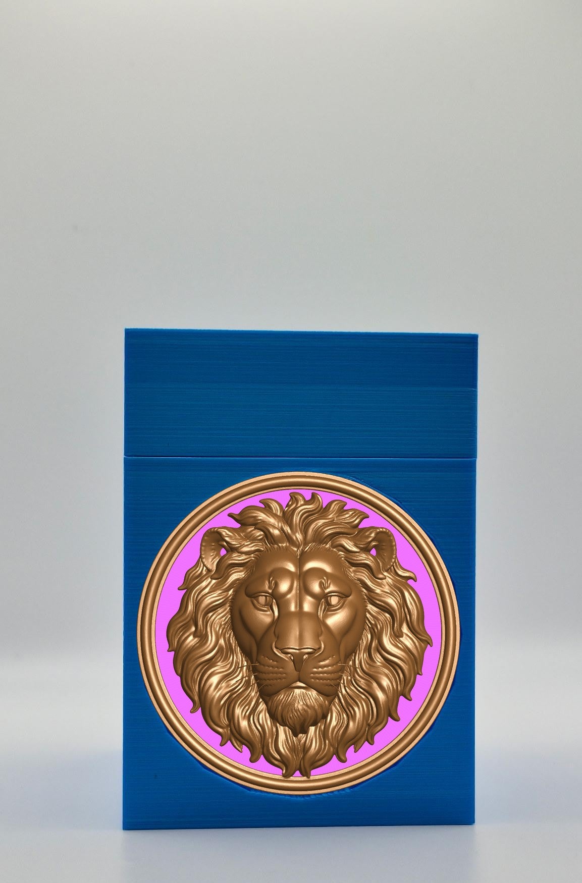 Lion Card Box — Blue