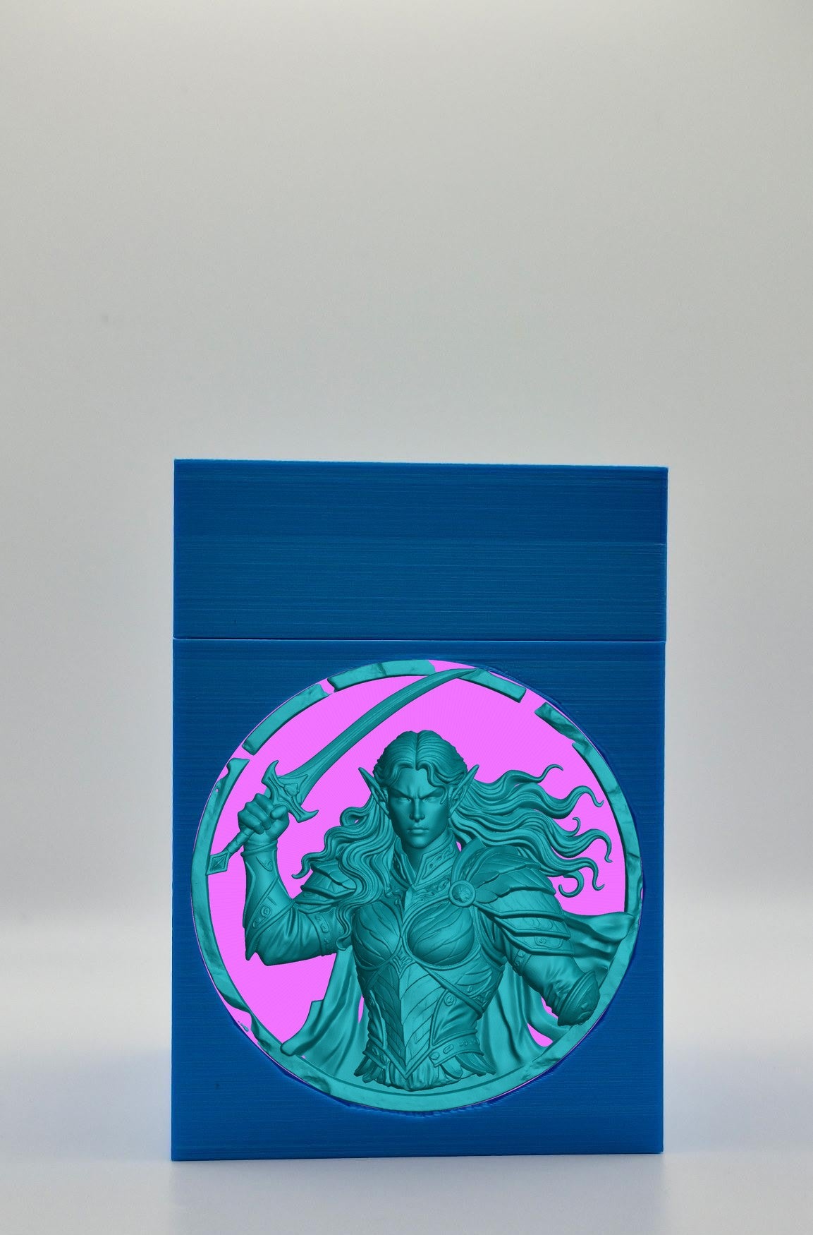 Elvish Warrior Card Box — Blue