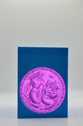 Merfolk Card Box - Blue Plain box with Purple background and Purple medallion