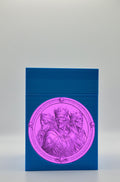 Zombie King Card Box - Blue Plain box with Purple background and Purple medallion