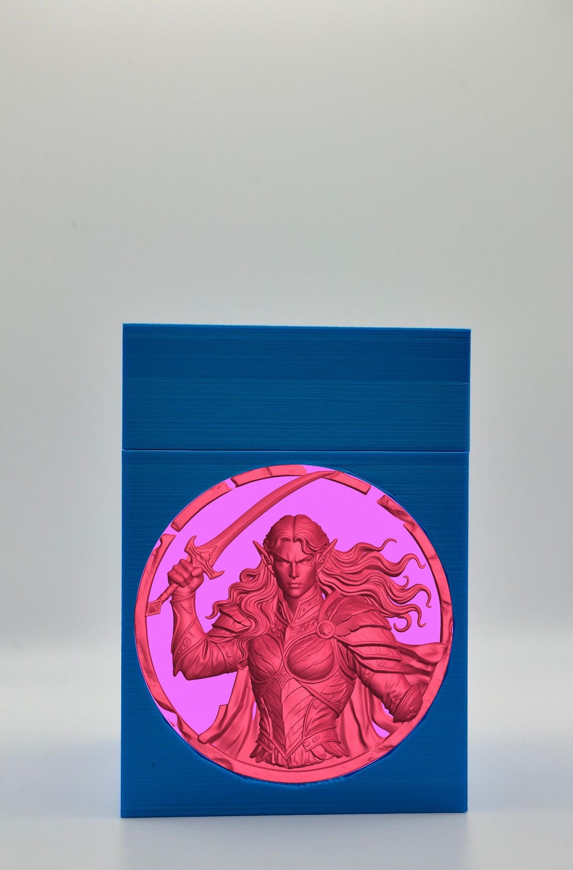 Elvish Warrior Card Box — Blue