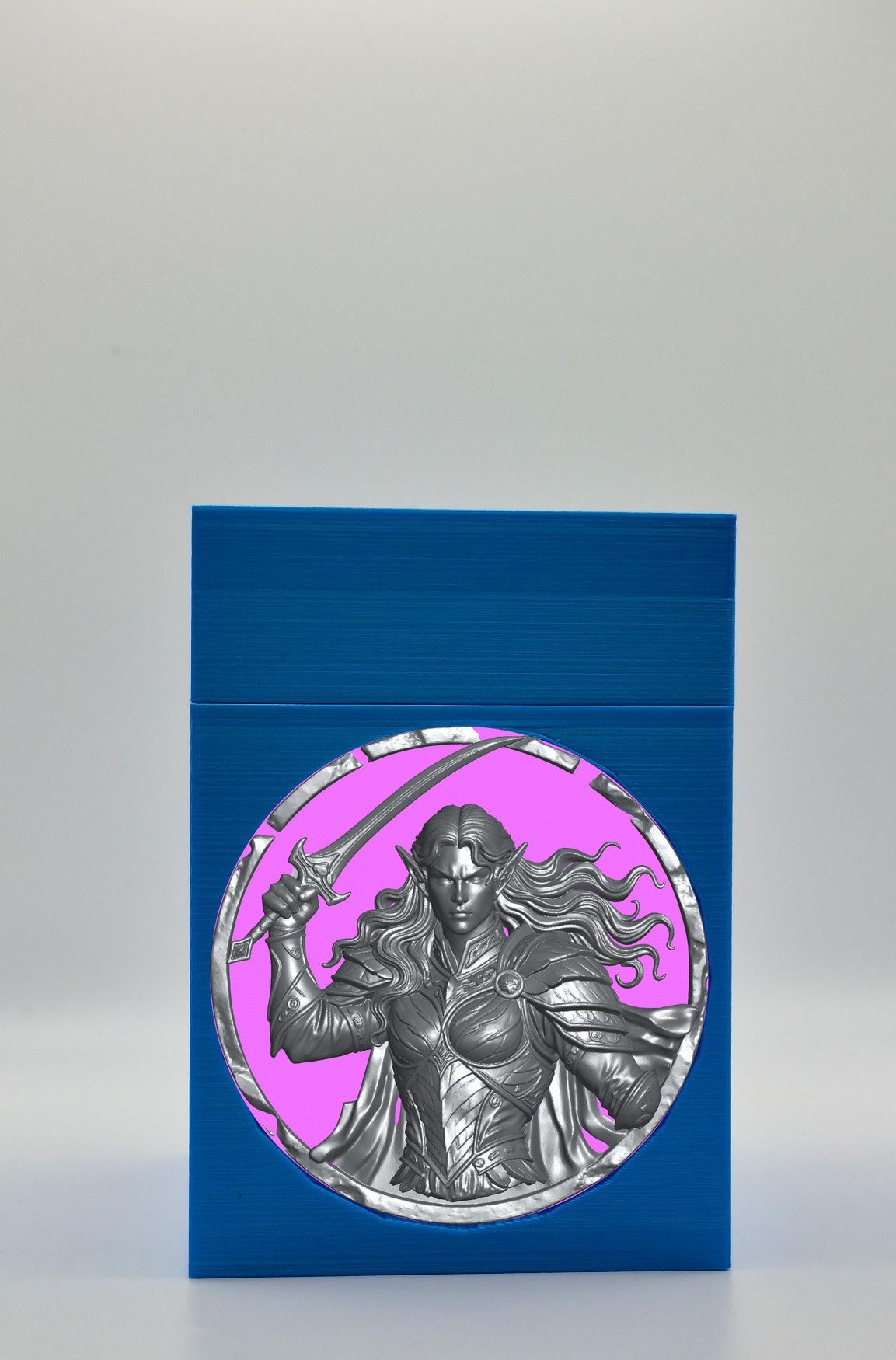 Elvish Warrior Card Box — Blue