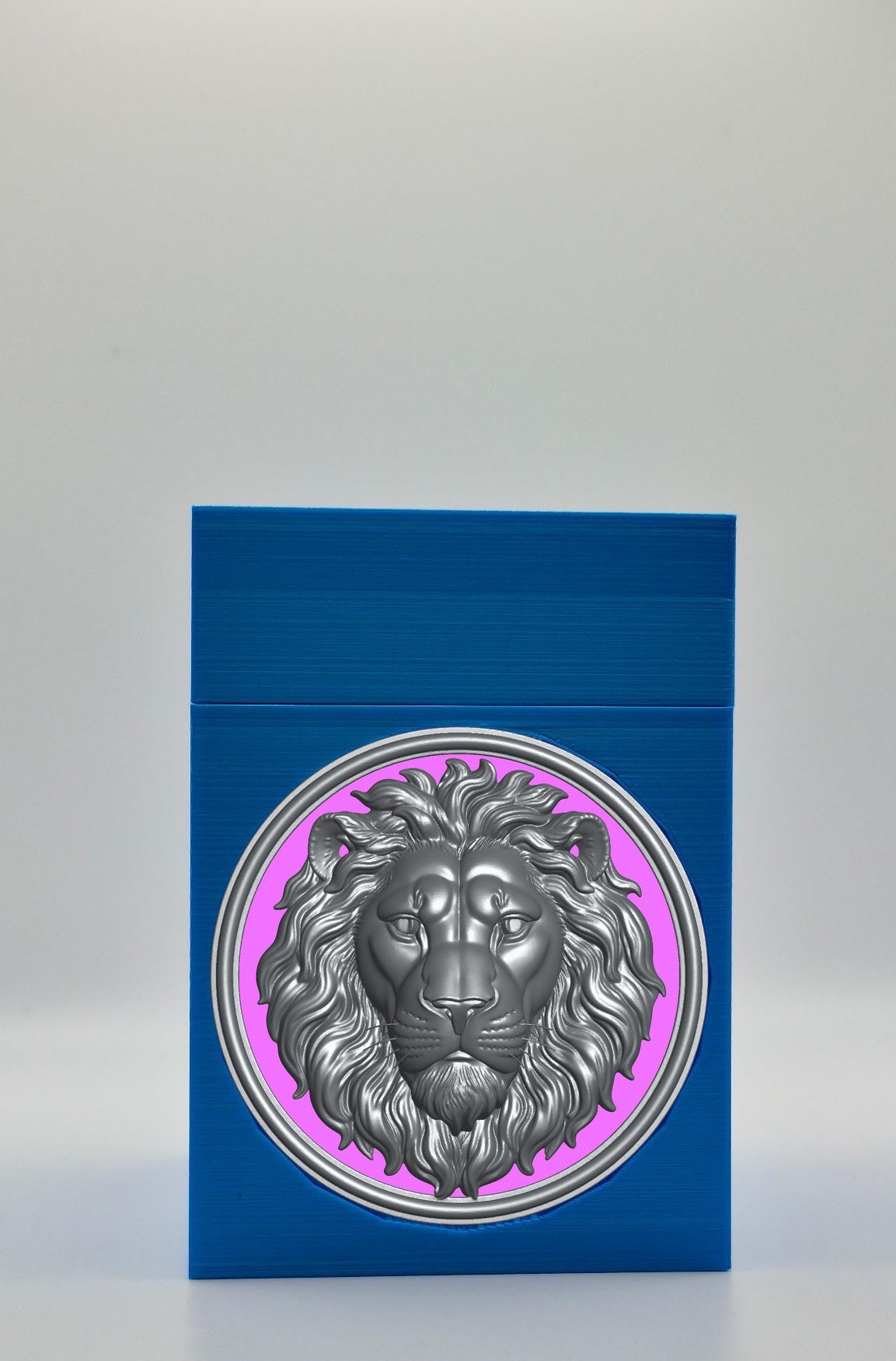 Lion Card Box — Blue