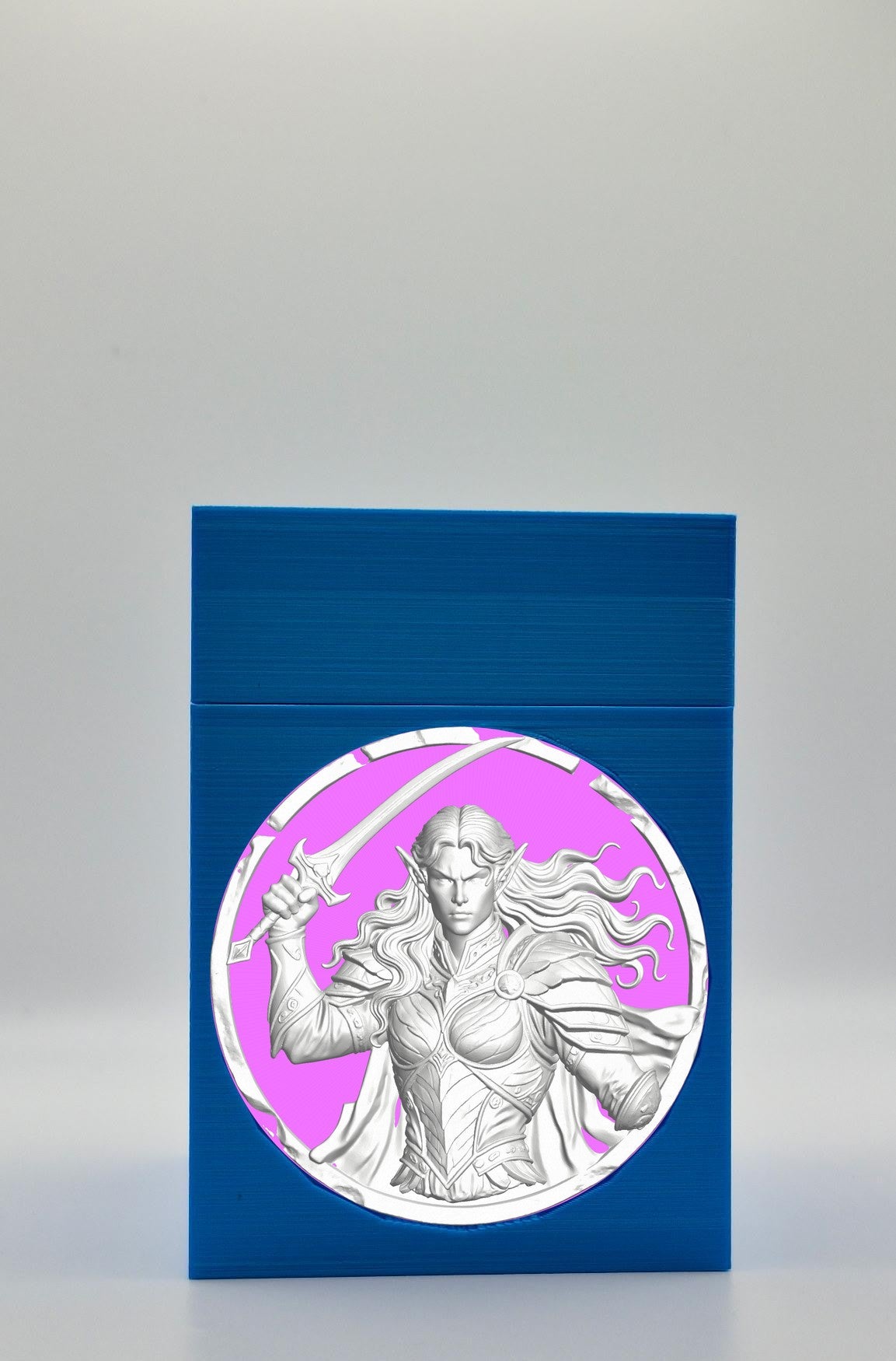 Elvish Warrior Card Box — Blue
