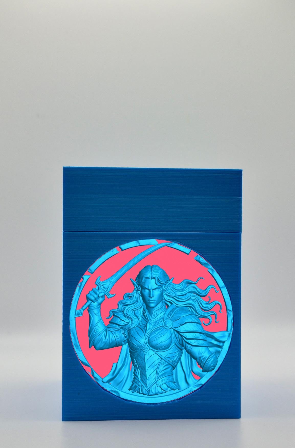 Elvish Warrior Card Box — Blue