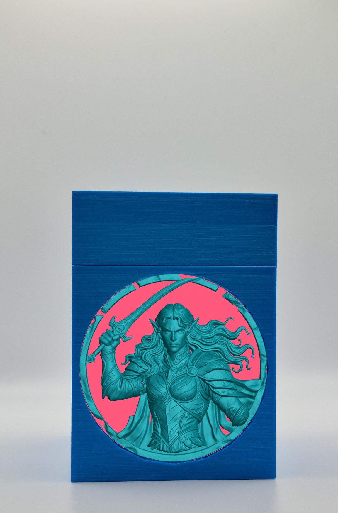 Elvish Warrior Card Box — Blue