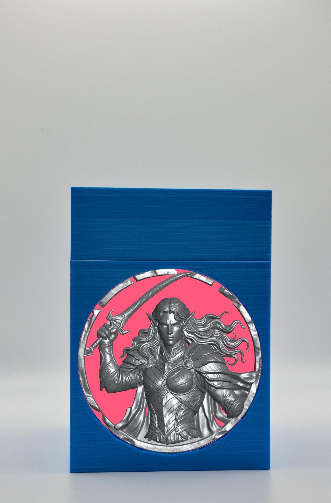 Elvish Warrior Card Box — Blue